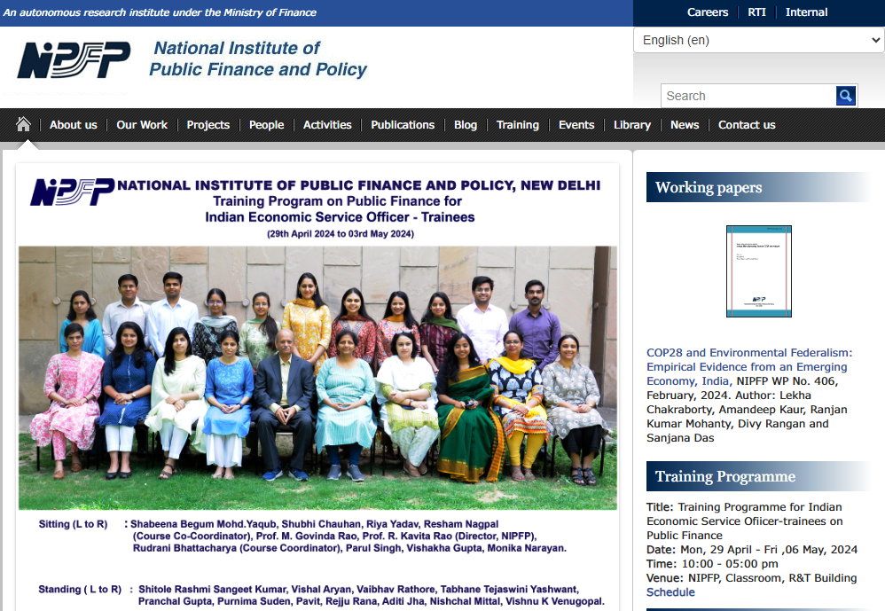 Senior Library & Information Assistant job opportunity at National Institute of Public Finance and Policy